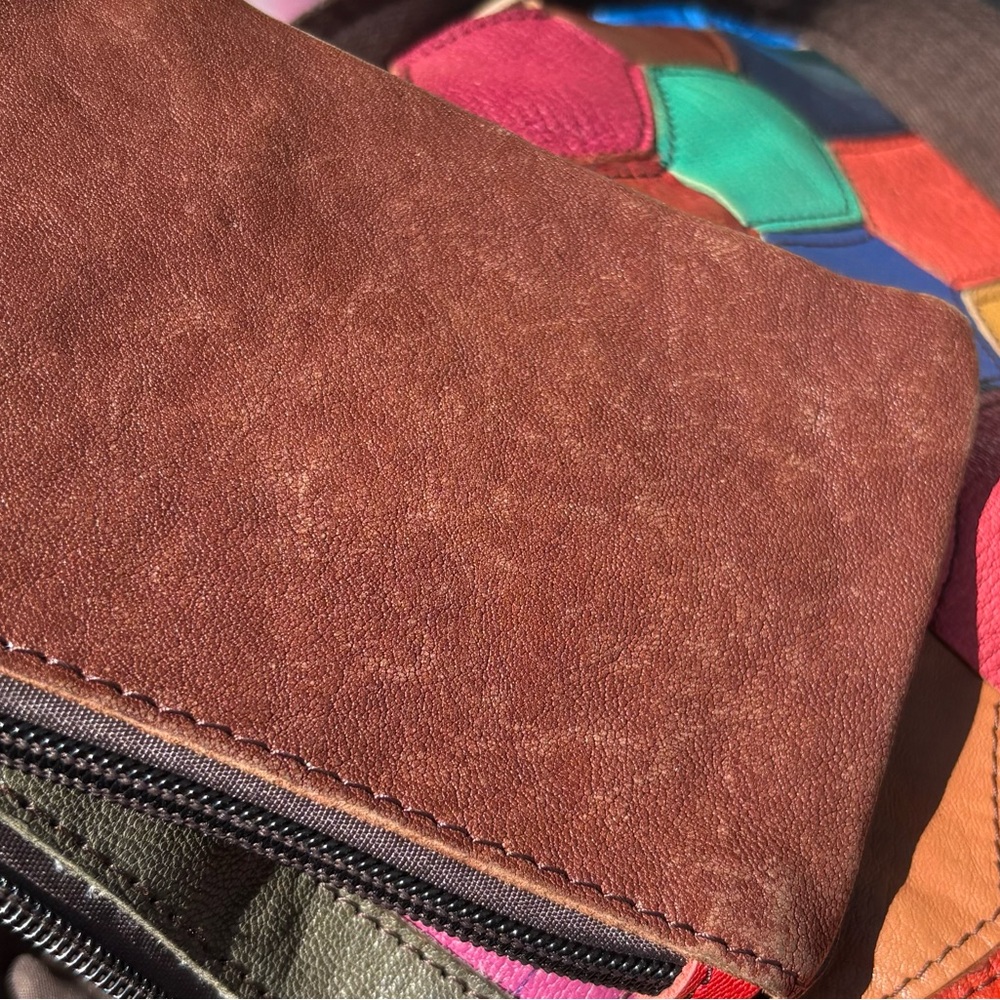 Amerileather Miya Handbag/Shoulder Bag #1738-9 Multicolor Patchwork Shoulder Bag - Picture 7 of 8